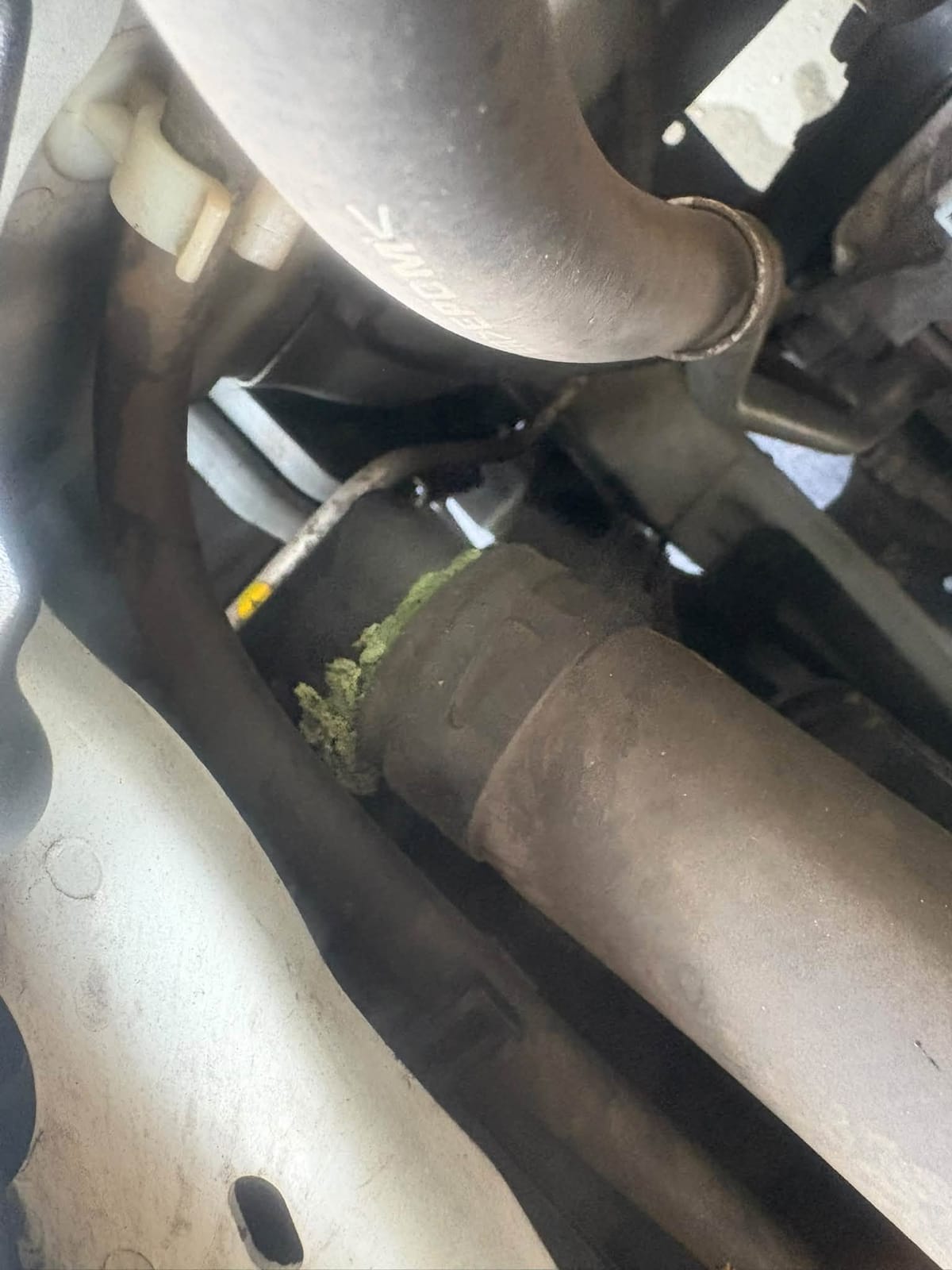 Hose and pipework underneath the vehicle