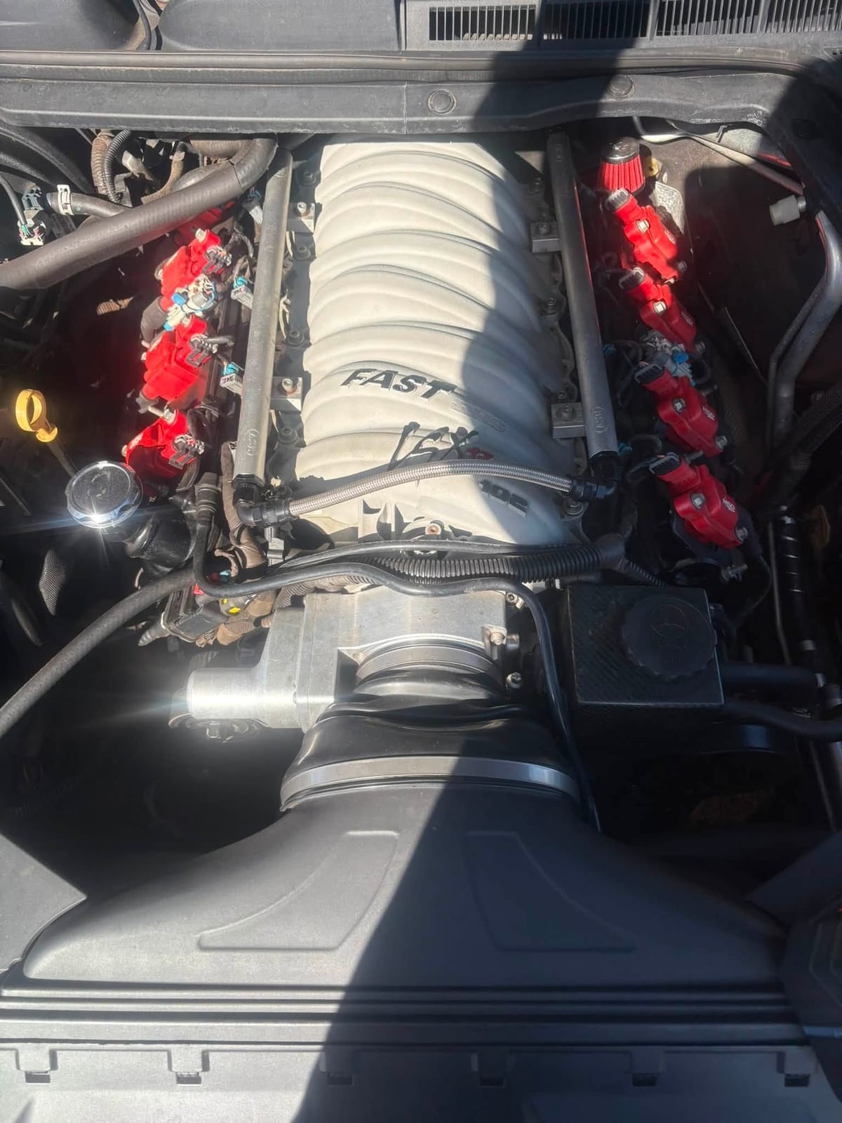 VE SSV Commodore V8 with red coil covers under the bonnet